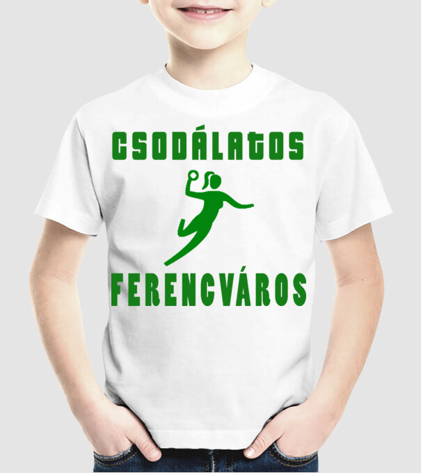 Csodálatos Ferencváros - kézilabda minta fehér pólón
