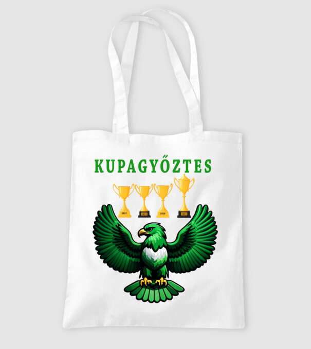 Kupagyőztes zöld sas minta fehér pólón