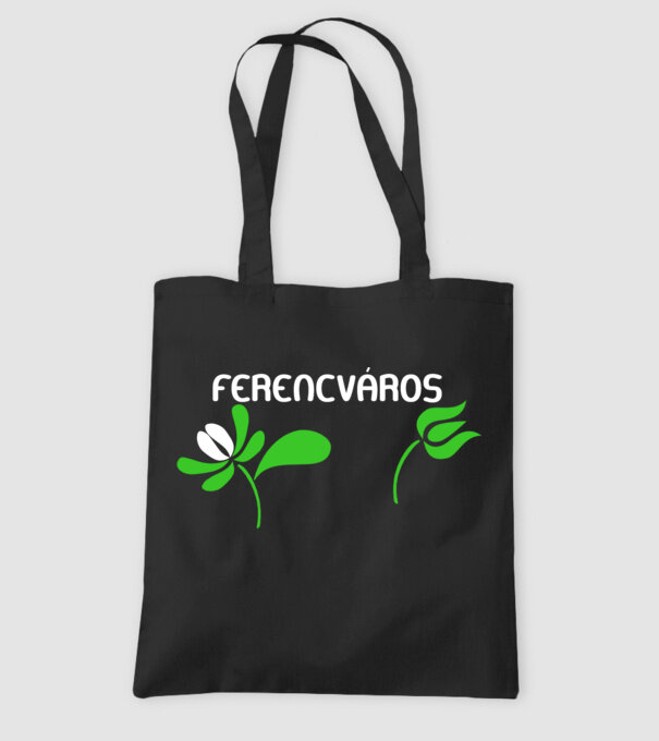 Ferencváros feliratú népi minta minta fekete pólón