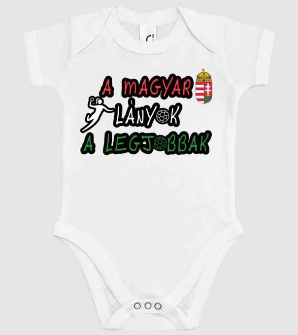 A magyar lányok a legjobbak! Női kézilabda minta fehér pólón