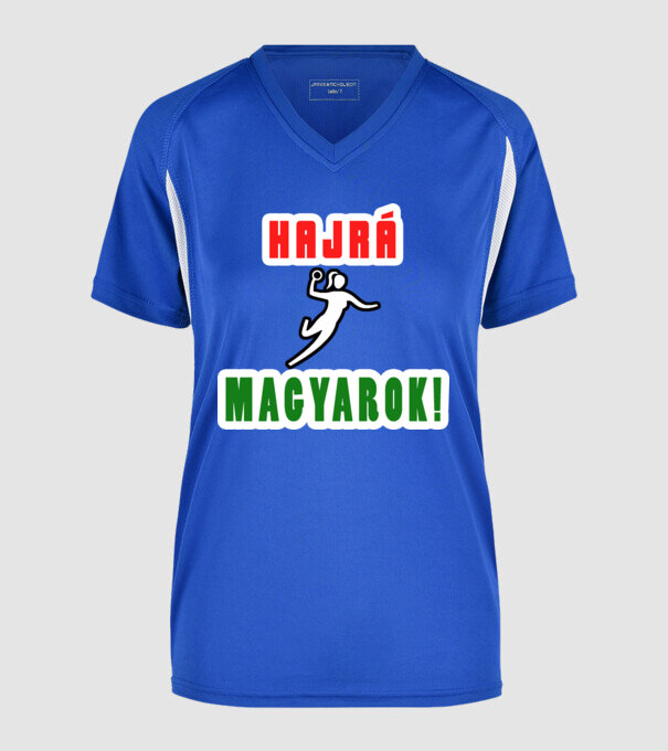 Hajrá, magyarok! Női kézilabda minta minta királykék pólón