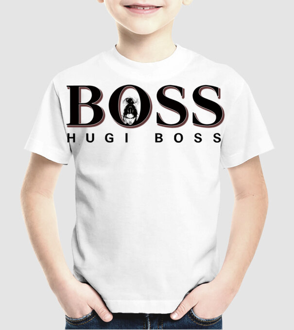 HugiBoss minta fehér pólón