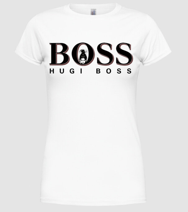 HugiBoss minta fehér pólón
