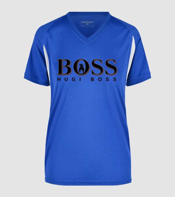 HugiBoss minta királykék pólón