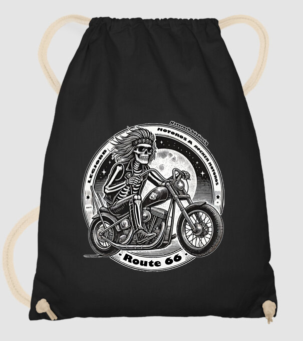Rocker motoros termék elejére minta fekete pólón