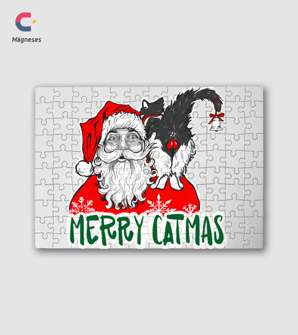 Merry Catmas minta fehér pólón