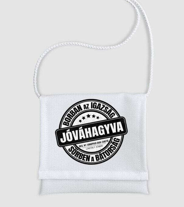 Jóváhagyva bélyegző - borban az igazság minta fehér pólón