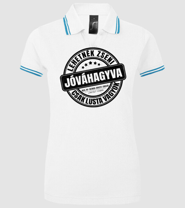 Jóváhagyva bélyegző - lehetnék zseni minta fehér pólón
