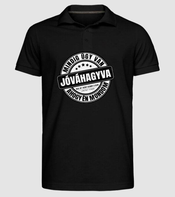 Jóváhagyva bélyegző - igazamvan 2 minta fekete pólón