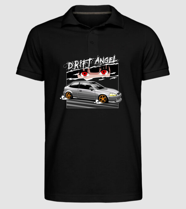 Drift Angel minta fekete pólón