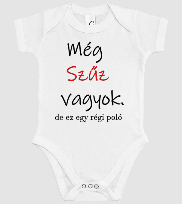 Még Szűz vagyok minta fehér pólón