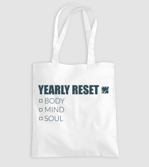 Yearly reset 2025 minta fehér pólón