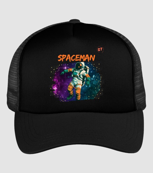 Spaceman minta fekete pólón