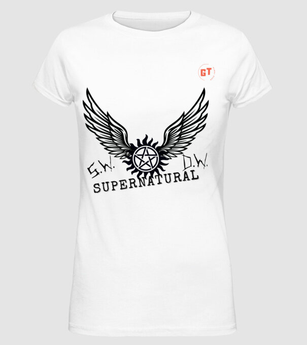 Supernatural minta fehér pólón
