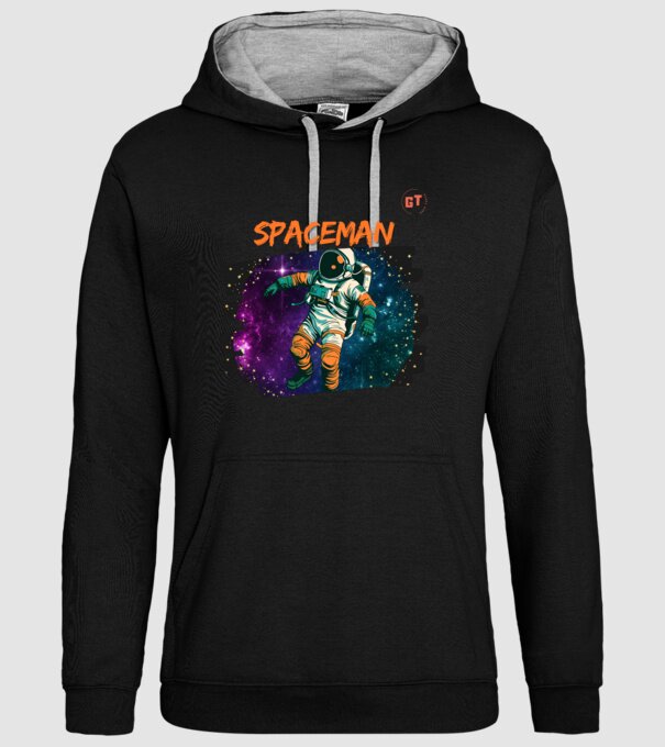 Spaceman minta fekete pólón