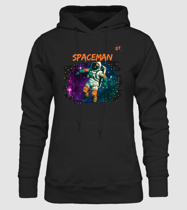 Spaceman minta fekete pólón