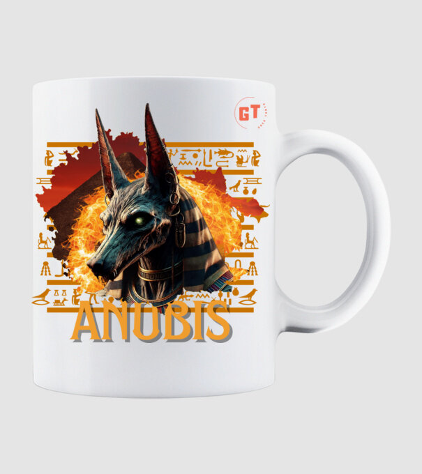 Anubis minta fehér pólón