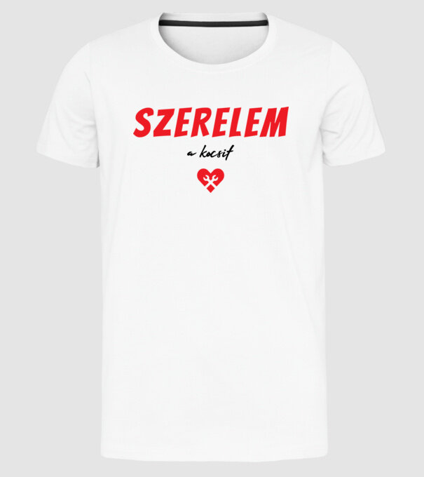 szerelem a kocsit minta fehér pólón