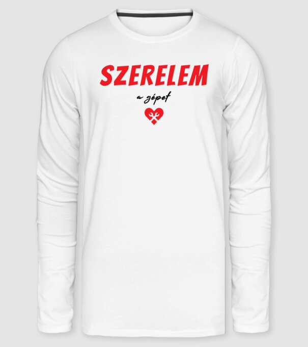 szerelem a gépet minta fehér pólón