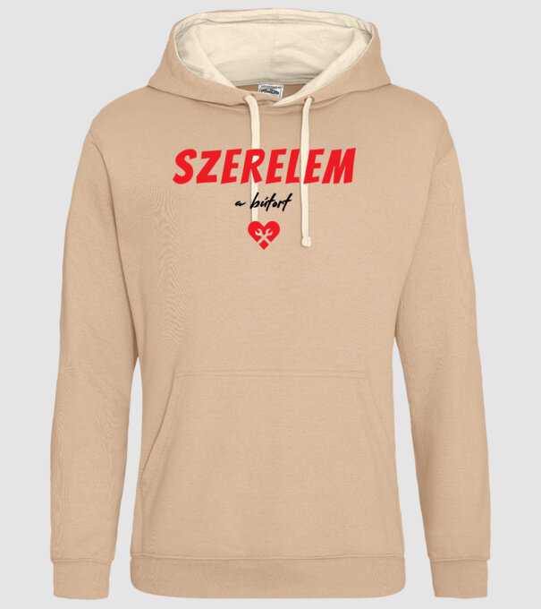 szerelem a bútort minta homokszín pólón