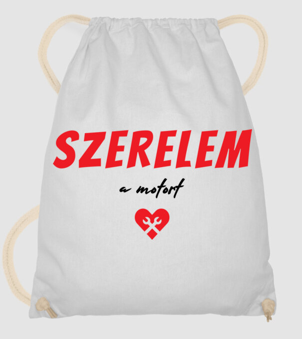 szerelem a motort minta fehér pólón