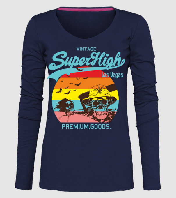 superhigh 2 minta sötétkék pólón