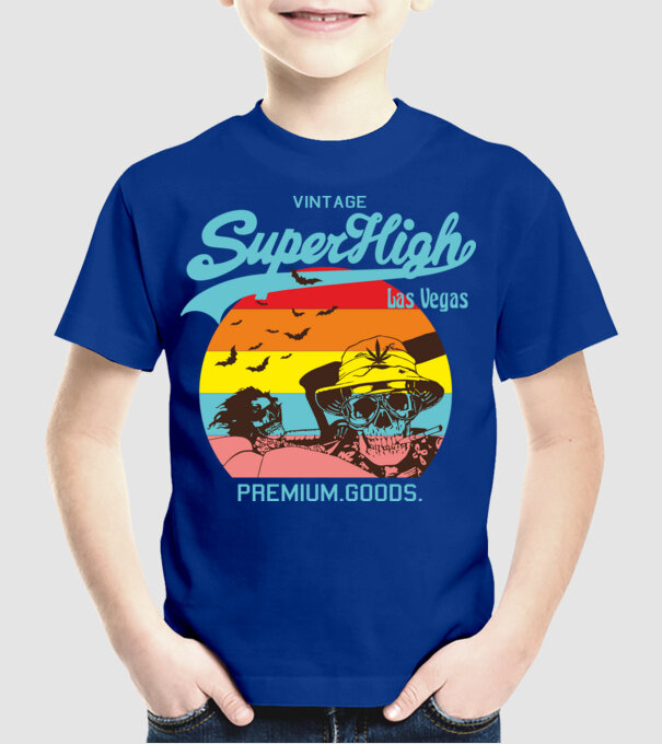 superhigh 2 minta királykék pólón