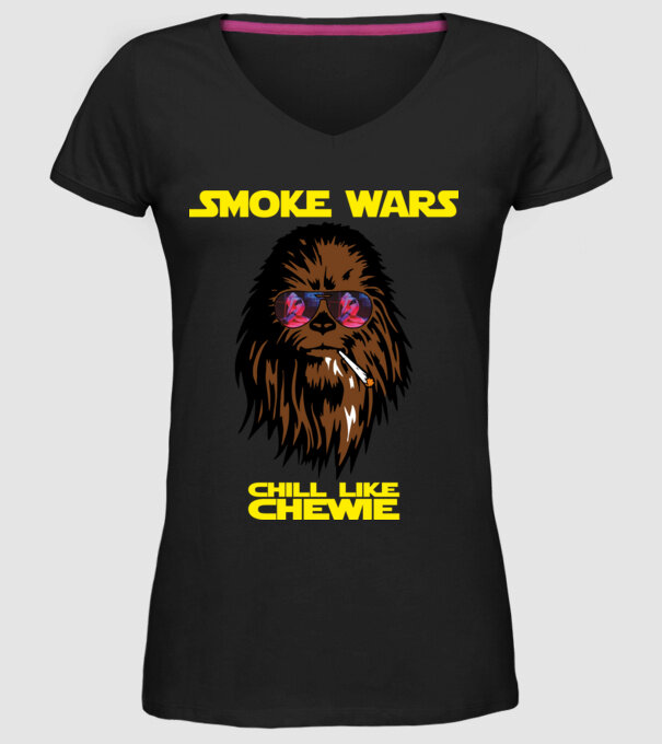 chewie minta fekete pólón