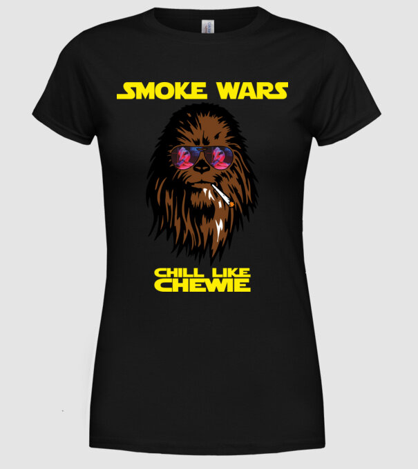 chewie minta fekete pólón