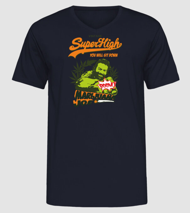marihuana joe minta sötétkék pólón