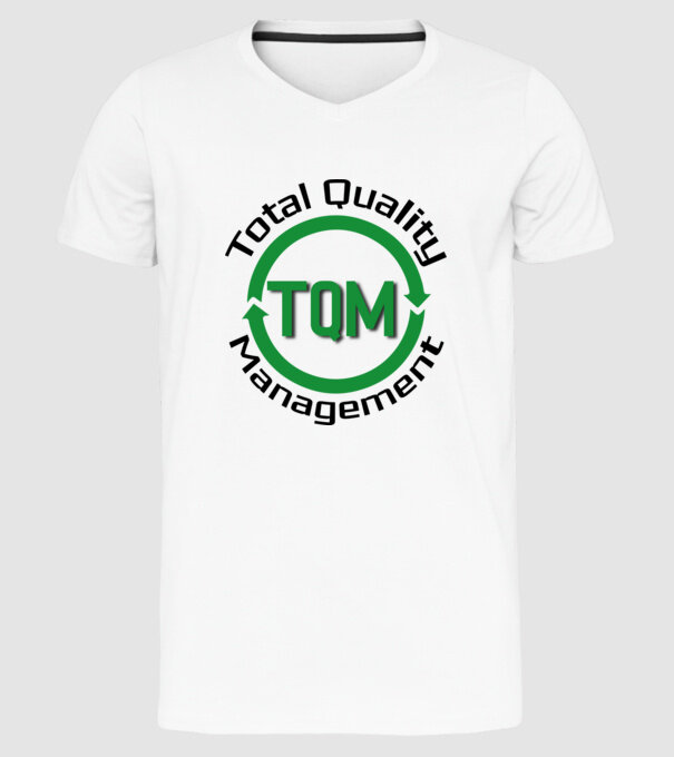 TQM minta fehér pólón