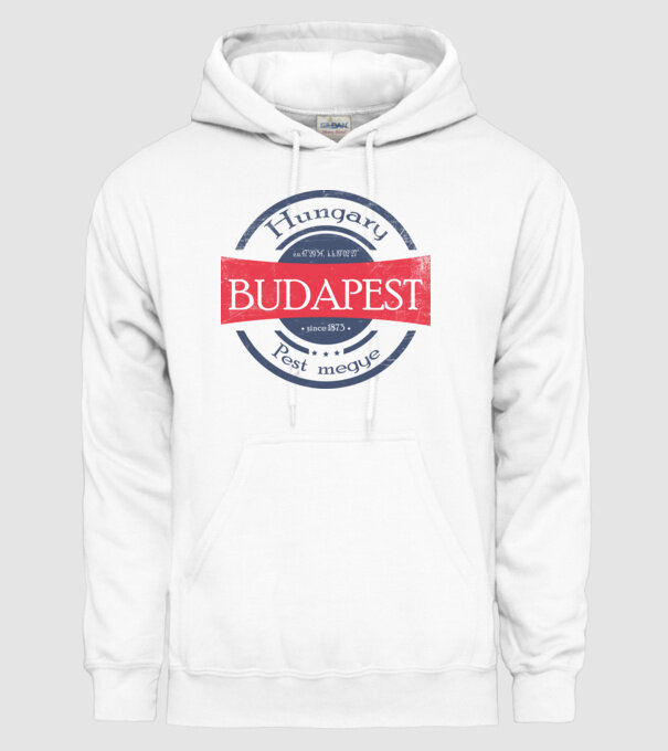 Budapest minta fehér pólón