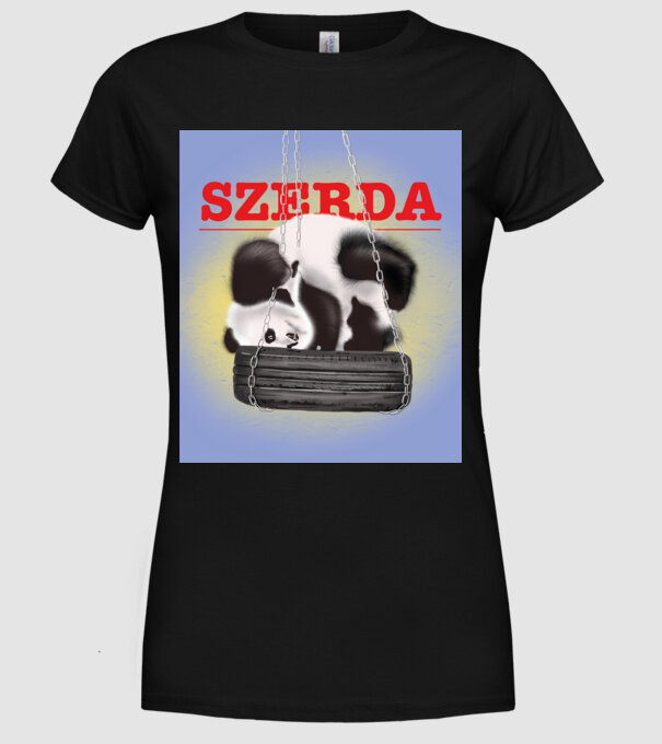 szerda minta fekete pólón