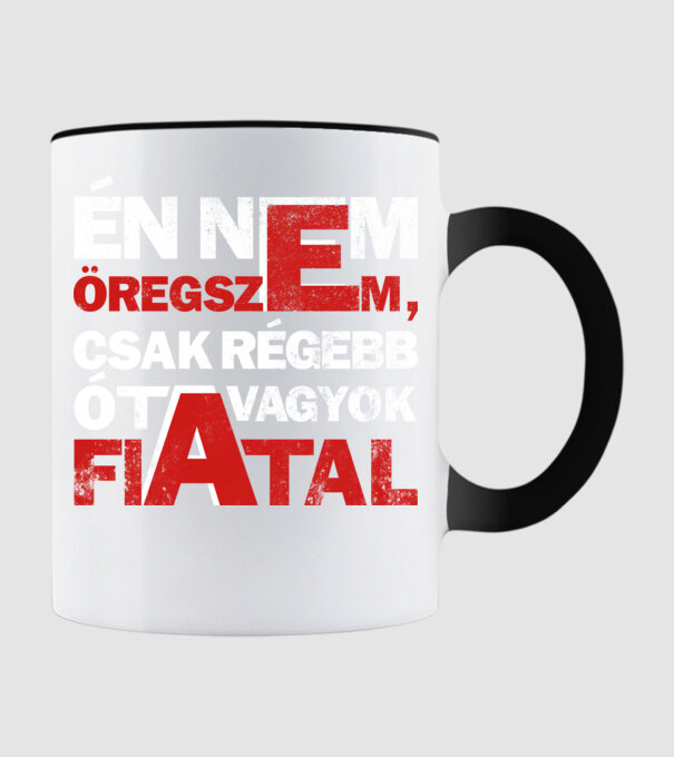 én nem öregszem minta fekete pólón