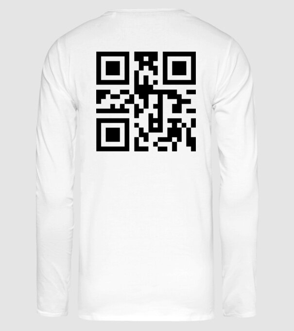 F*ck off - QR code minta fehér pólón