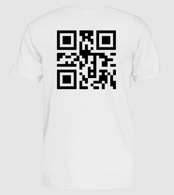F*ck off - QR code minta fehér pólón