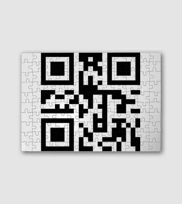 F*ck off - QR code minta fehér pólón