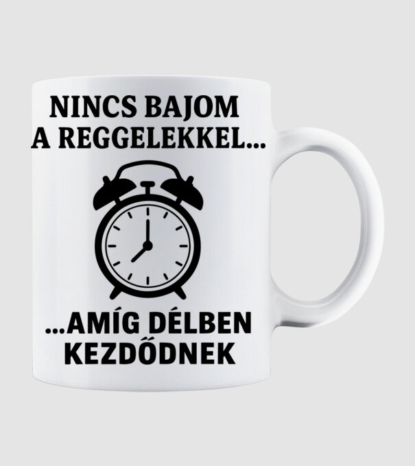 Dél az új Reggel minta fehér pólón