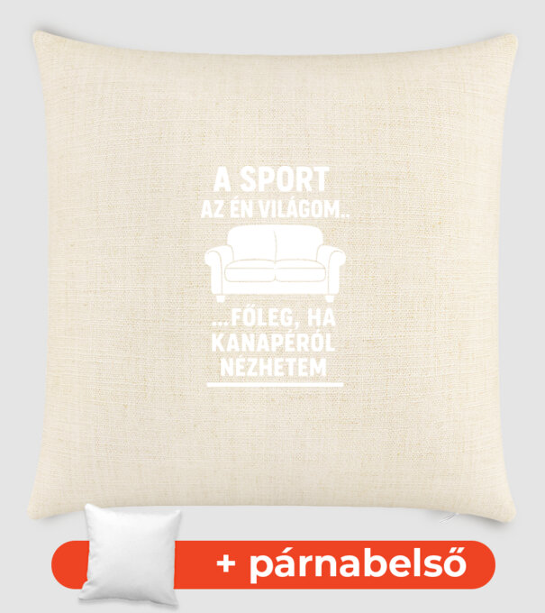 ˝A kanapé királya˝ (fehér) minta homokszín pólón