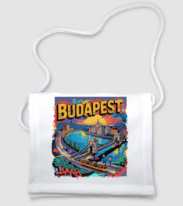 BUDAPEST minta fehér pólón