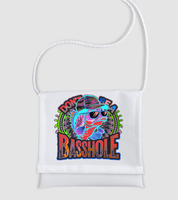 BASSHOLE minta fehér pólón