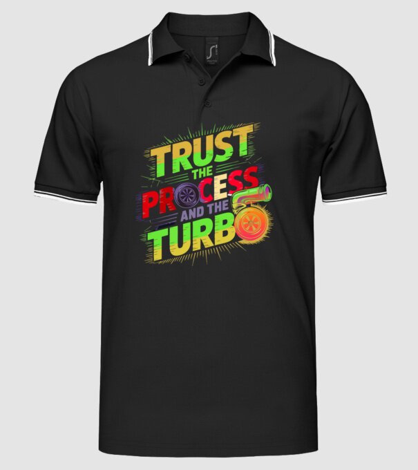 TURBO DSG minta fekete pólón