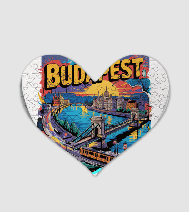 BUDAPEST minta fehér pólón