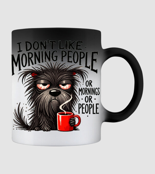 I DON'T LIKE- MORNING PEOPLE minta fekete pólón