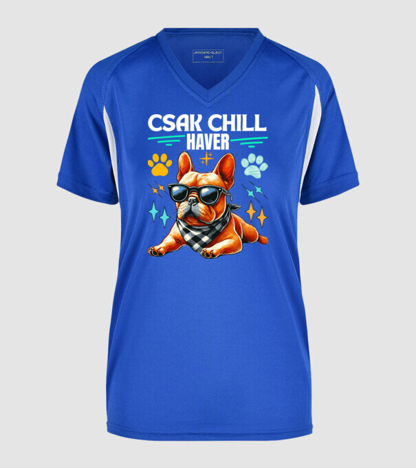 CSAK CHILL HAVER minta királykék pólón