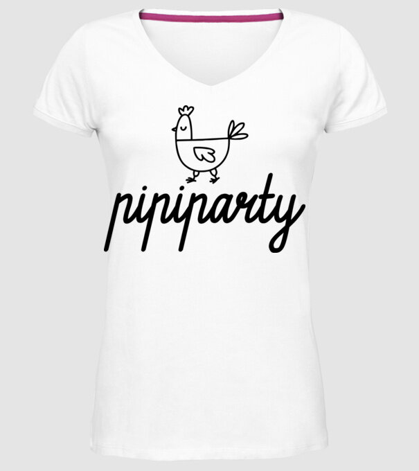 Pipiparty minta fehér pólón