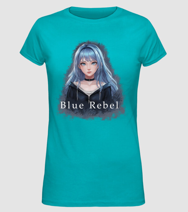 Blue Rebel – A Lázadás Színe minta türkiz pólón