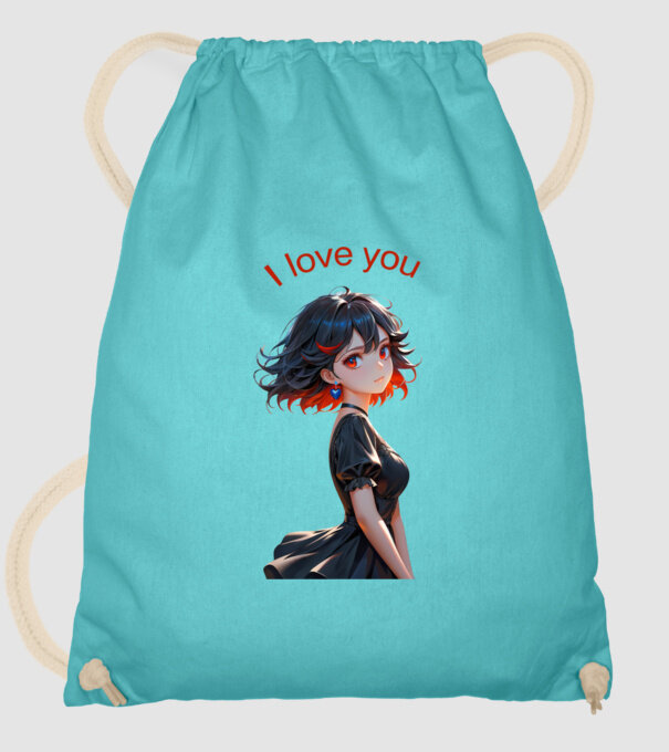 I Love You – A Sötét Romantika minta türkiz pólón