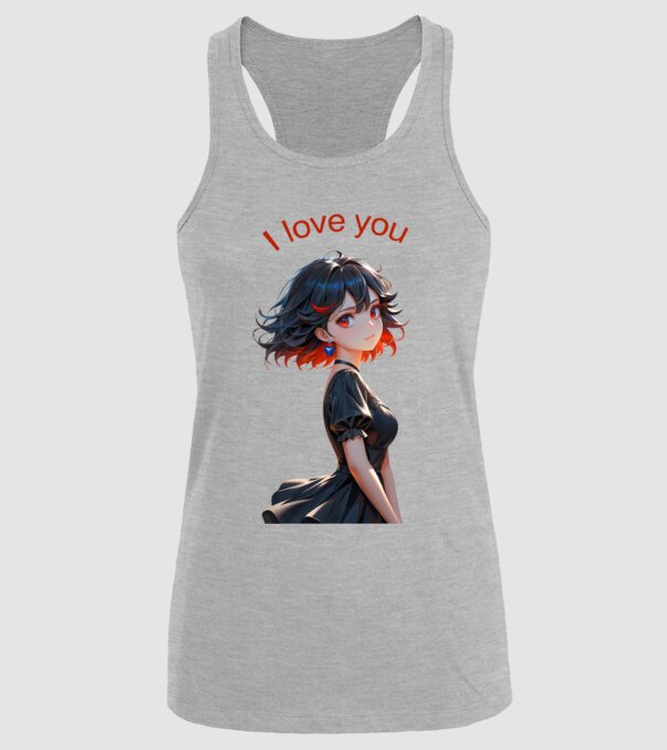 I Love You – A Sötét Romantika minta szürke pólón