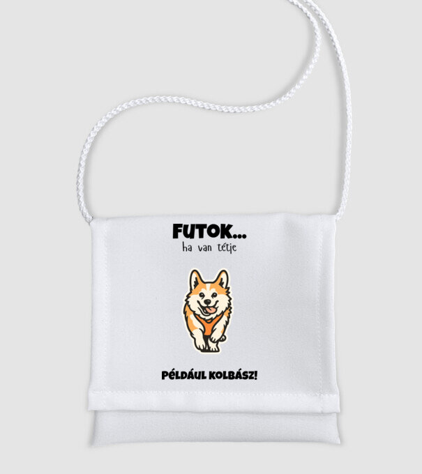 Corgi Sprint Kolbászig minta fehér pólón